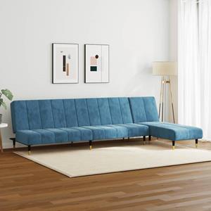 vidaXL 2-delige Loungeset fluweel blauw