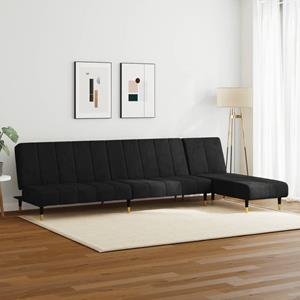 vidaXL 2-delige Loungeset fluweel zwart