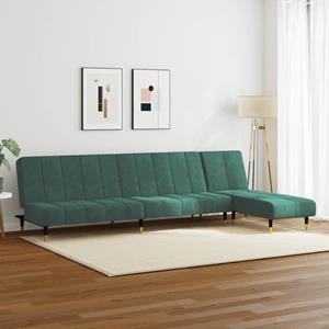 vidaXL 2-delige Loungeset fluweel donkergroen