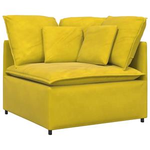 vidaXL Modulaire bank met kussens fluweel geel