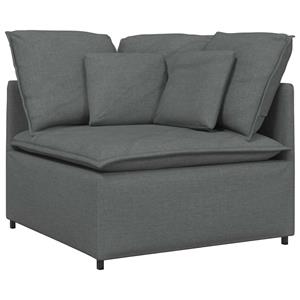 vidaXL Modulaire bank met kussens stof donkergrijs