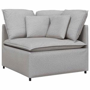 vidaXL Modulaire bank met kussens stof wolk grijs