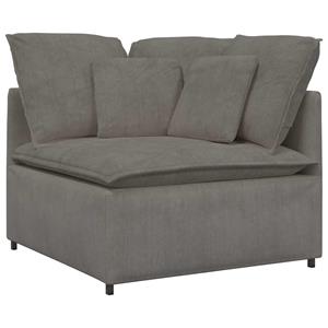 vidaXL Modulaire bank met kussens corduroy stof lichtgrijs