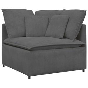 vidaXL Modulaire bank met kussens corduroy stof donkergrijs