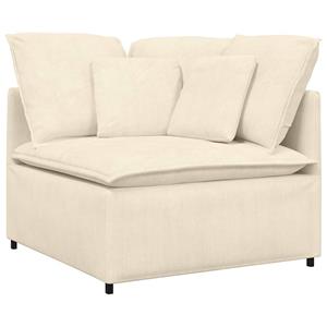 vidaXL Modulaire bank met kussens corduroy stof crèmekleurig