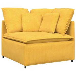 vidaXL Modulaire bank met kussens corduroy stof lichtgeel
