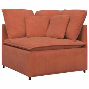 vidaXL Modulaire bank met kussens corduroy stof rood oranje