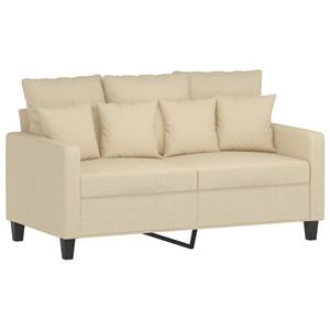 vidaXL 3-delige Loungeset met kussens stof crèmekleurig