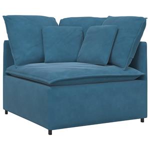 vidaXL Modulaire bank met kussens fluweel blauw