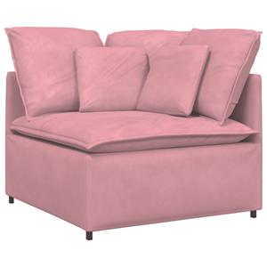 vidaXL Modulaire bank met kussens fluweel roze