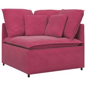 vidaXL Modulaire bank met kussens fluweel wijnrood