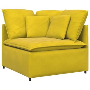 vidaXL Modulaire bank met kussens fluweel geel