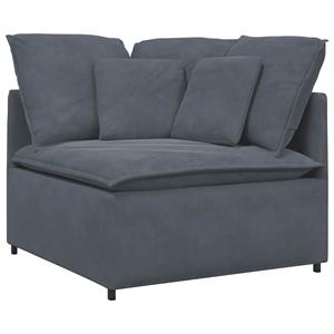vidaXL Modulaire bank met kussens fluweel donkergrijs