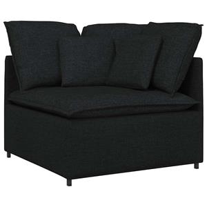 vidaXL Modulaire bank met kussens stof zwart