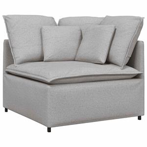 vidaXL Modulaire bank met kussens stof wolk grijs