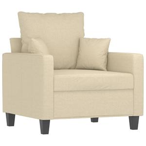 vidaXL 4-delige Loungeset met kussens stof crèmekleurig