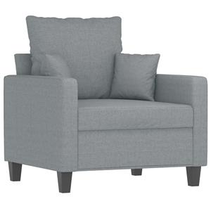 vidaXL 4-delige Loungeset met kussens stof lichtgrijs