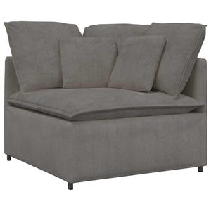 vidaXL Modulaire bank met kussens corduroy stof lichtgrijs