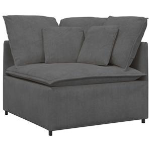 vidaXL Modulaire bank met kussens corduroy stof donkergrijs
