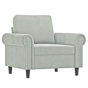 vidaXL 4-delige Loungeset met kussens fluweel lichtgrijs