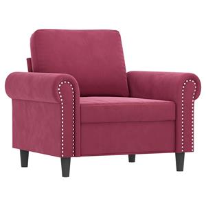 vidaXL 4-delige Loungeset met kussens fluweel wijnrood