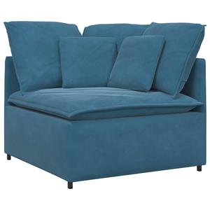vidaXL Modulaire bank met kussens fluweel blauw