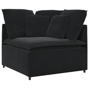 vidaXL Modulaire bank met kussens fluweel zwart