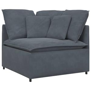 vidaXL Modulaire bank met kussens fluweel donkergrijs
