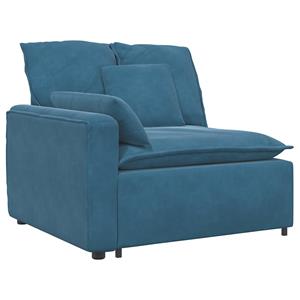 vidaXL Modulaire bank met kussens fluweel blauw