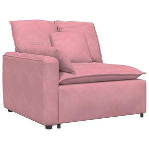 vidaXL Modulaire bank met kussens fluweel roze