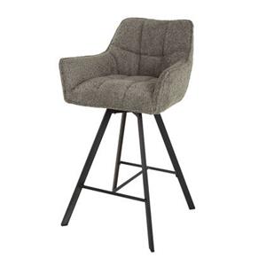 Giga Meubel  Barstoel - Draaibaar - Taupe Bouclé - Raster - Set van 2