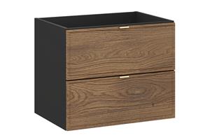 Comad Talia Casella onderkast met 2 lades gefreesde voorkant 60cm eiken/zwart