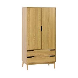 Sweeek  Vintage kledingkast, walnootkleurig hout, 2 deuren