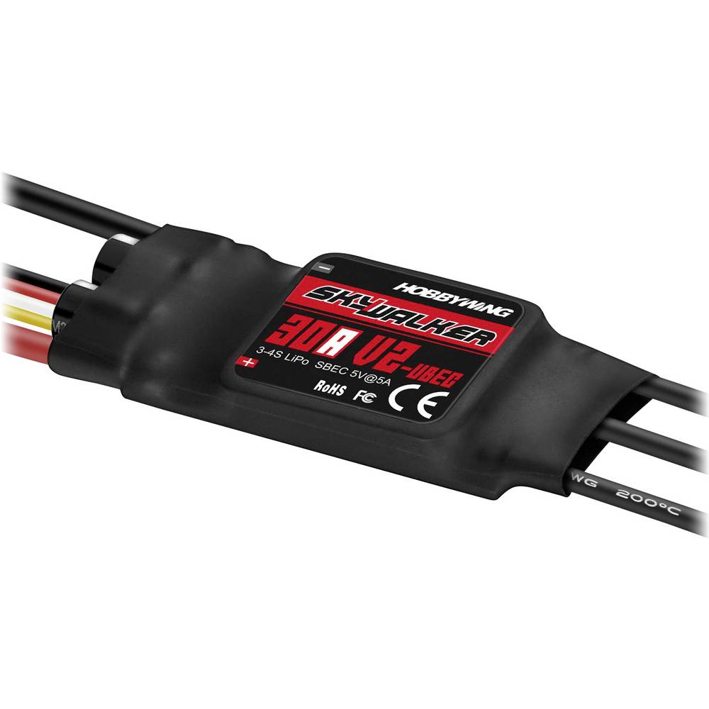 Hobbywing Skywalker V2 30A Brushless snelheidsregelaar voor RC vliegtuig Belastbaarheid (max.): 50 A