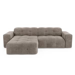 SIA Home Sofa links hoek 5 zits fluweel taupe 230cm