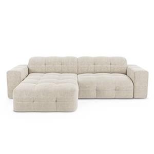 SIA Home Sofa links hoek 5 zits fluweel crème 230cm