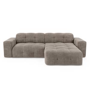 SIA Home Rechthoekige 5-zitsbank in taupe fluweel 230cm