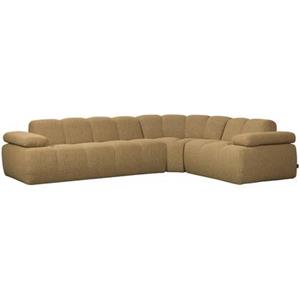 Woood Mojo Hoekbank Rechts - Bouclé - Geel|Bruin Melange - 74x310x230