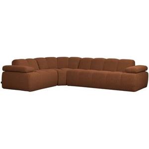 Woood Mojo Hoekbank Links - Bouclé - Roestbruin Melange - 74x310x230