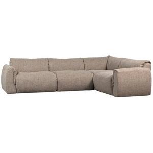 Woood Baggy Hoekbank Rechts - Geweven Stof - Bruin Melange -81x396x214