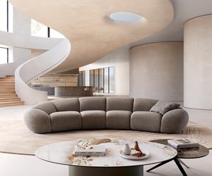 DELIFE Big-Sofa Lunna 360x175 cm Flachgewebe Braun 2 Kissen
