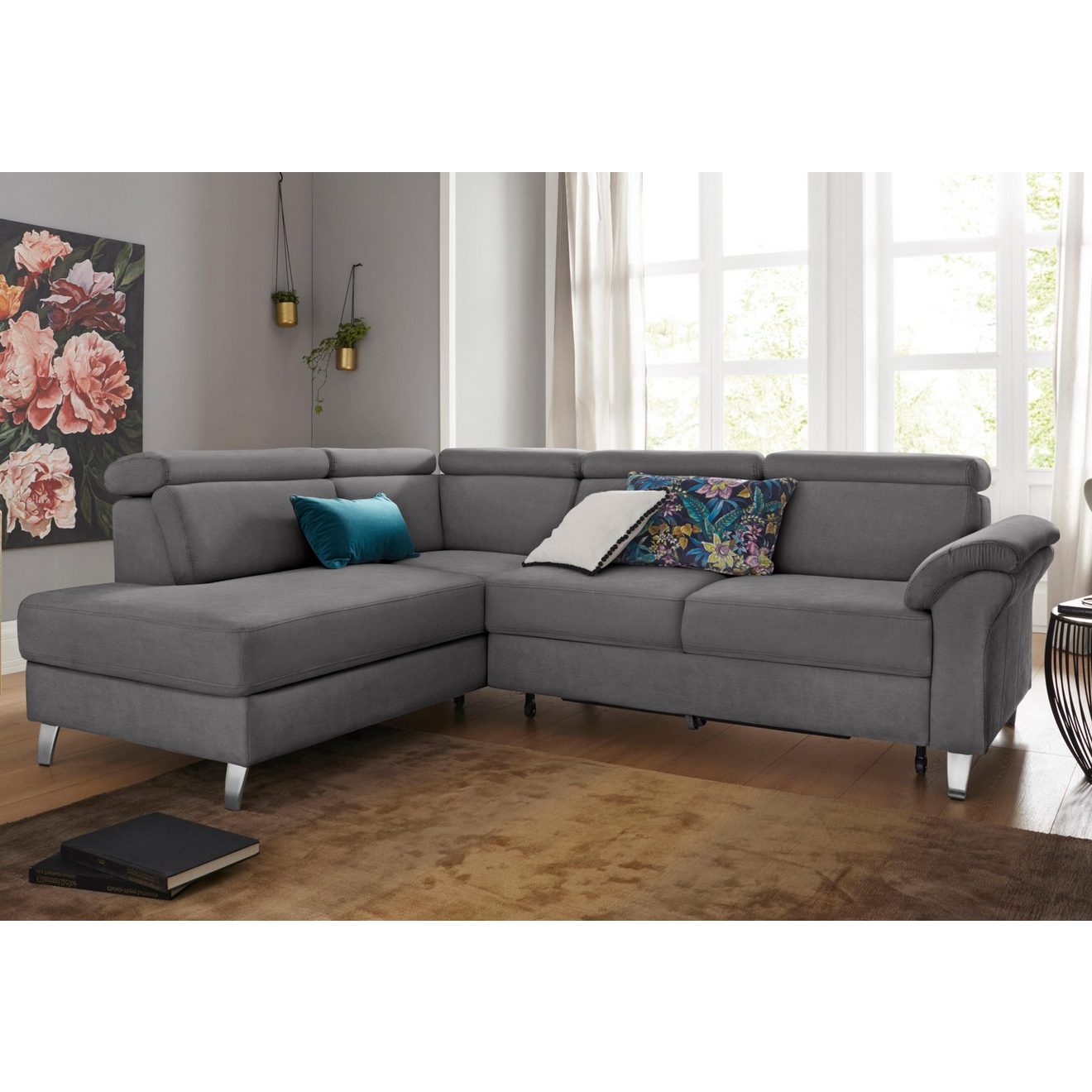 Sit&more Hoekbank Arngast L-vorm met verstelbare hoofdsteun en binnenvering