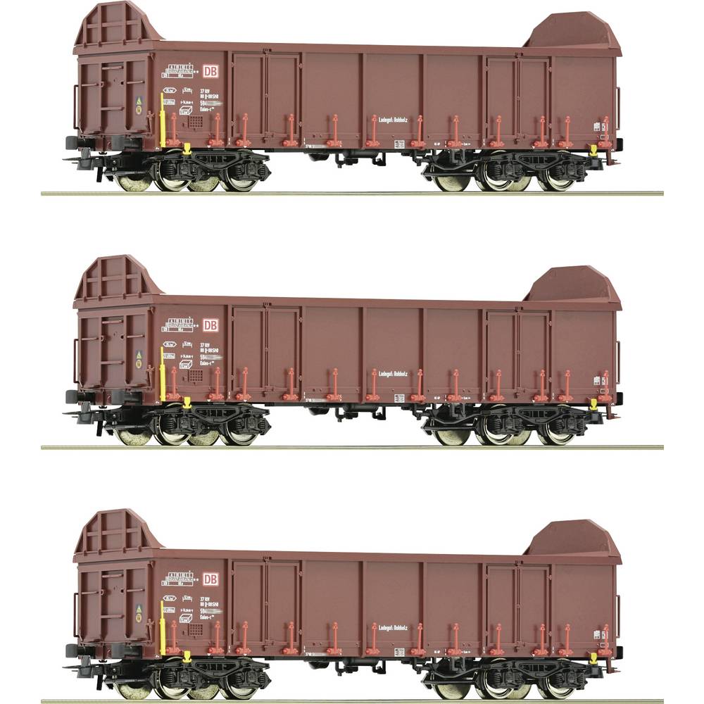Roco 6600131 H0 3-delige set open goederenwagons van de DB AG