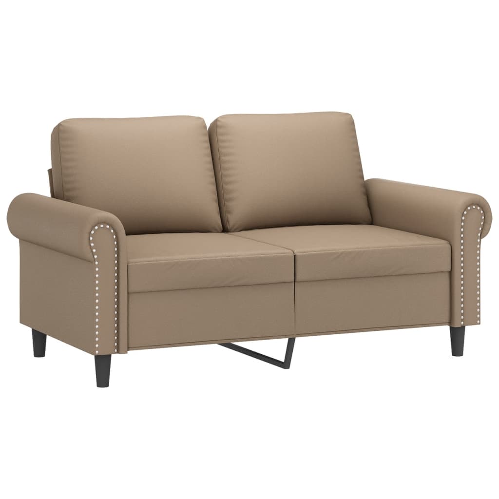 vidaXL 3-delige Loungeset met kussens kunstleer cappuccino