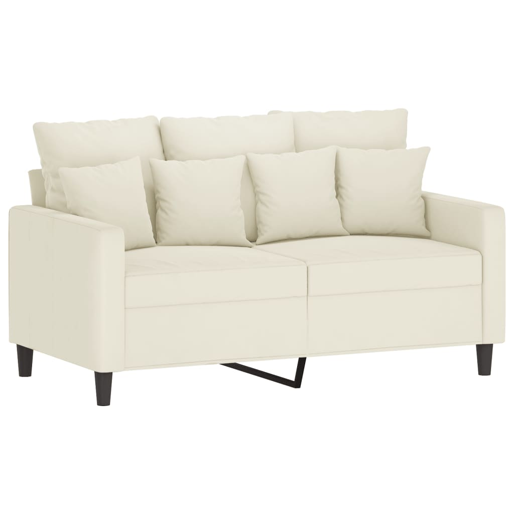 vidaXL 3-delige Loungeset met kussens fluweel crèmekleurig