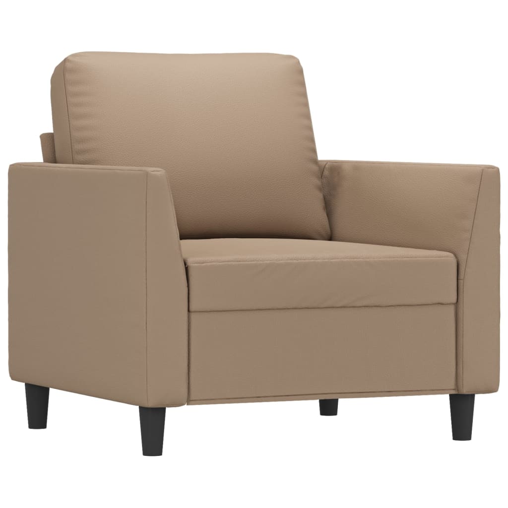 vidaXL 4-delige Loungeset met kussens kunstleer cappuccino