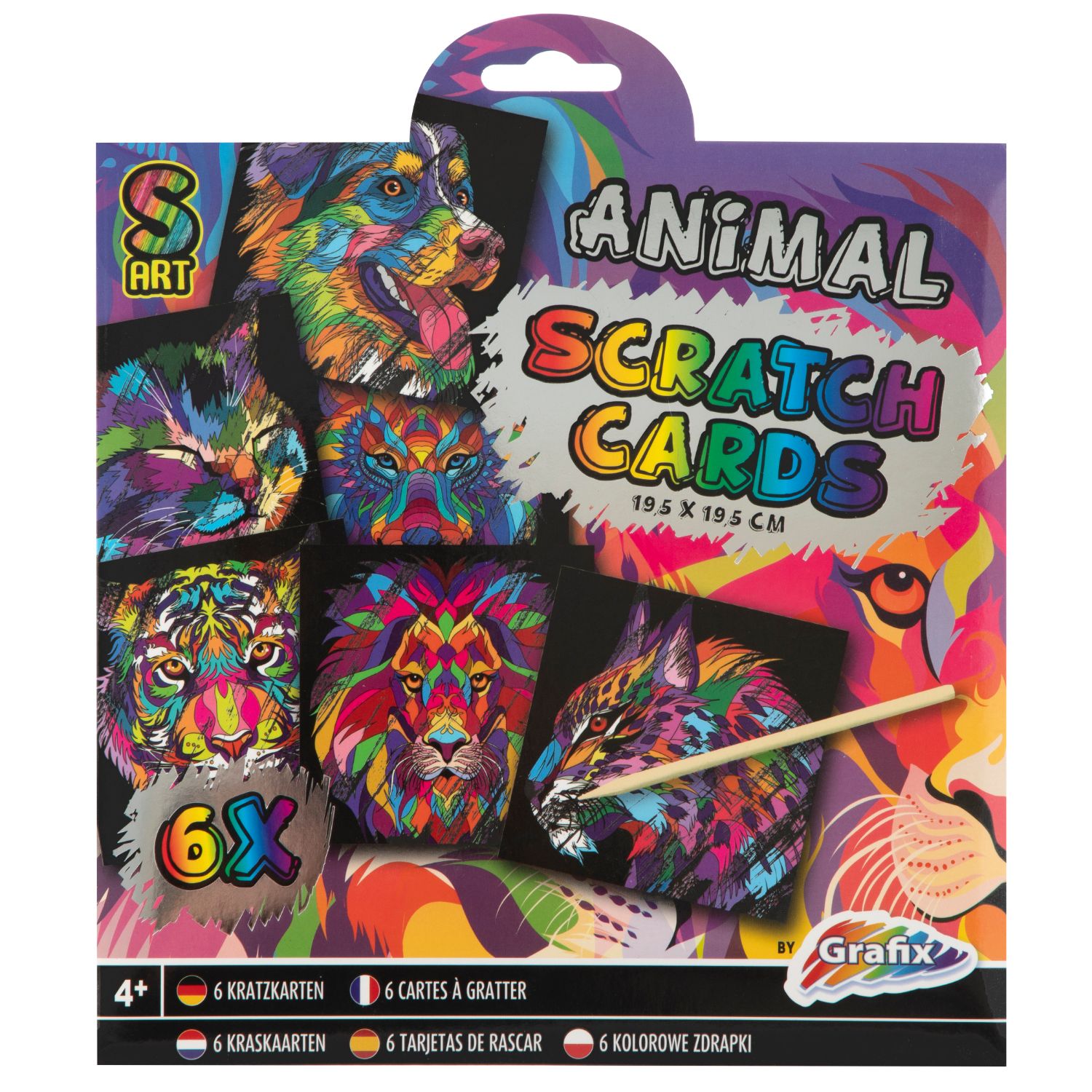 Scratch art met kleuren 7 delig 2 assorti