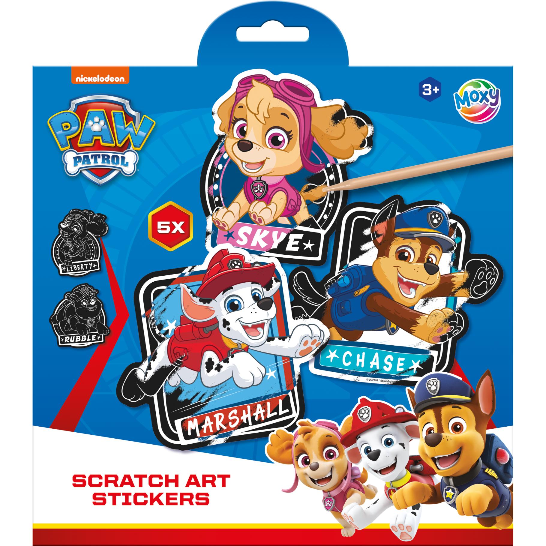 scratch stickers met pen 5 delig