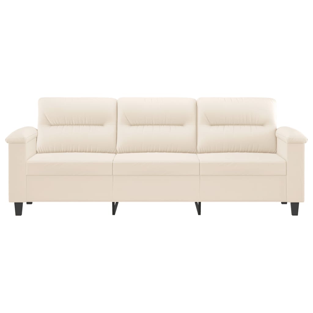 vidaXL Driezitsbank 180 cm microvezelstof beige