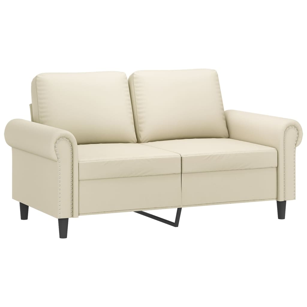 vidaXL 3-delige Loungeset met kussens kunstleer crème